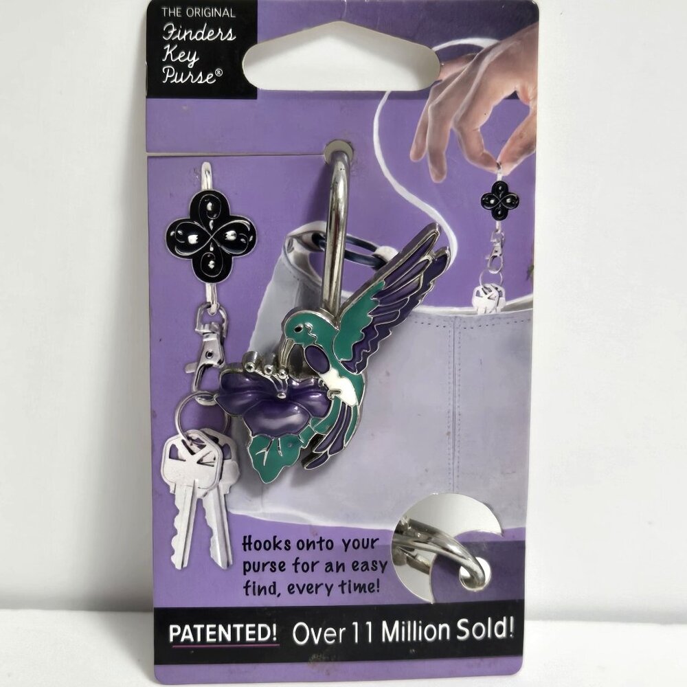 The Original Finders Key for Purse Hummingbird Multicolor Acrylic/Silvertone